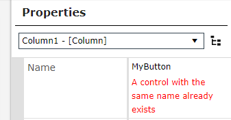 forms designer duplicate name error
