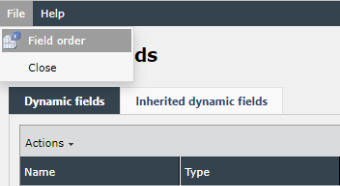 dynamic fields order