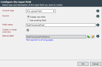 configure input field