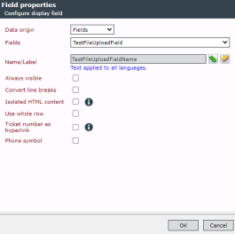 edit display field properties