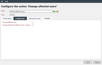 ticket management action config tab